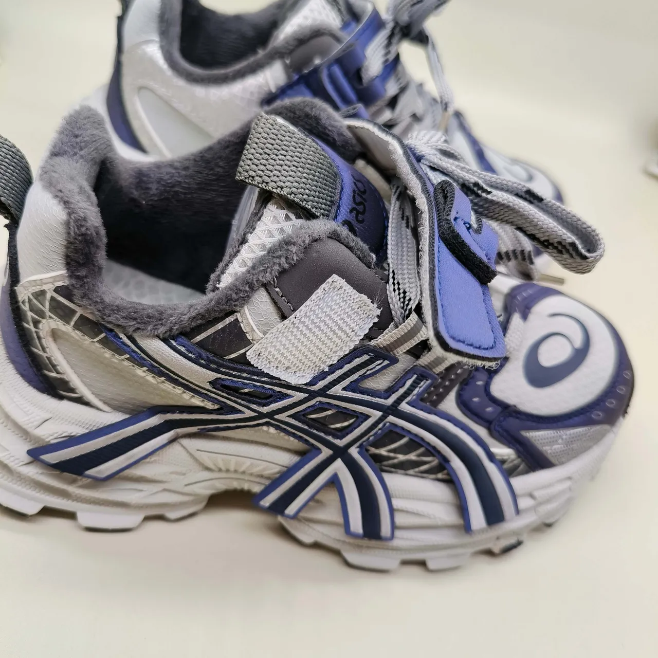 ASICS Purple Silver Sole Layered Mesh-Synthetic Upper Chunky Sneakers 12