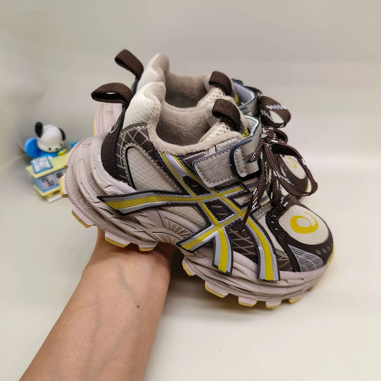 ASICS Purple Silver Sole Layered Mesh-Synthetic Upper Chunky Sneakers 14