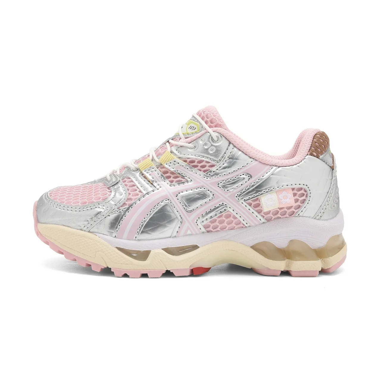 ASICS White Blue Structured Medial Cage Mesh-Synthetic Upper Running Shoes 4