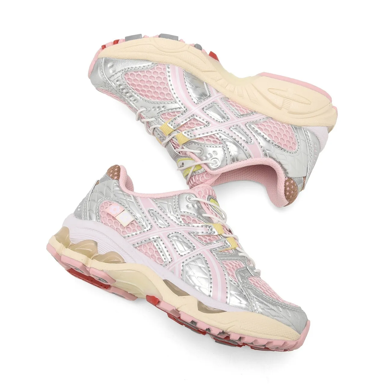 ASICS White Blue Structured Medial Cage Mesh-Synthetic Upper Running Shoes 5