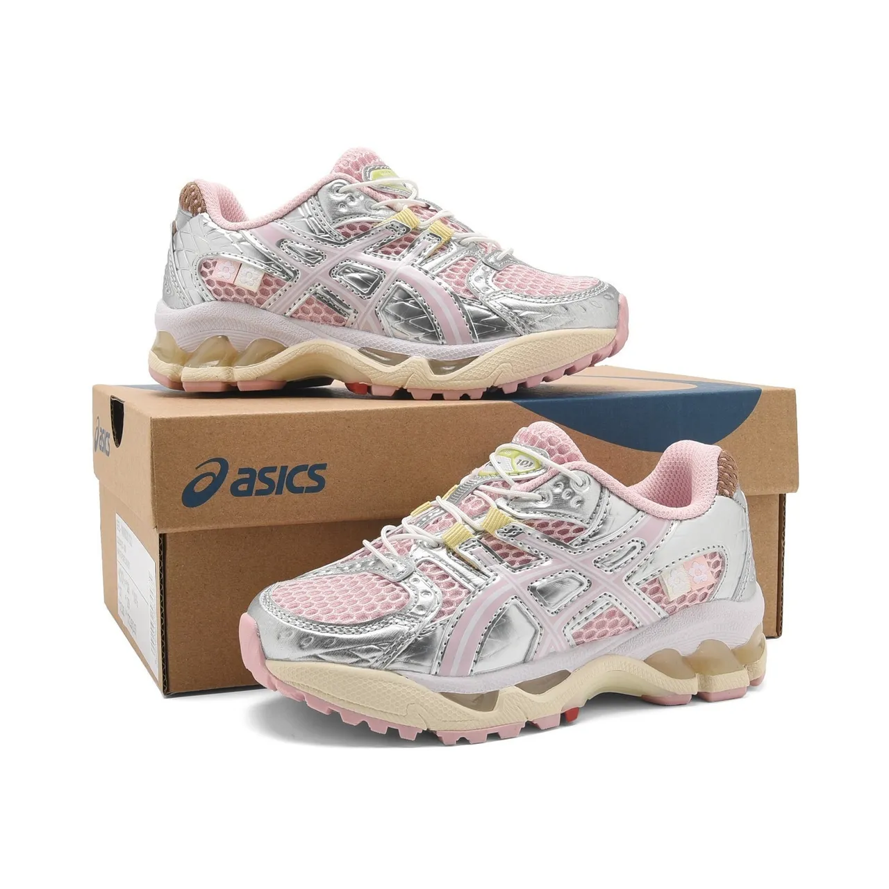 ASICS White Blue Structured Medial Cage Mesh-Synthetic Upper Running Shoes 9
