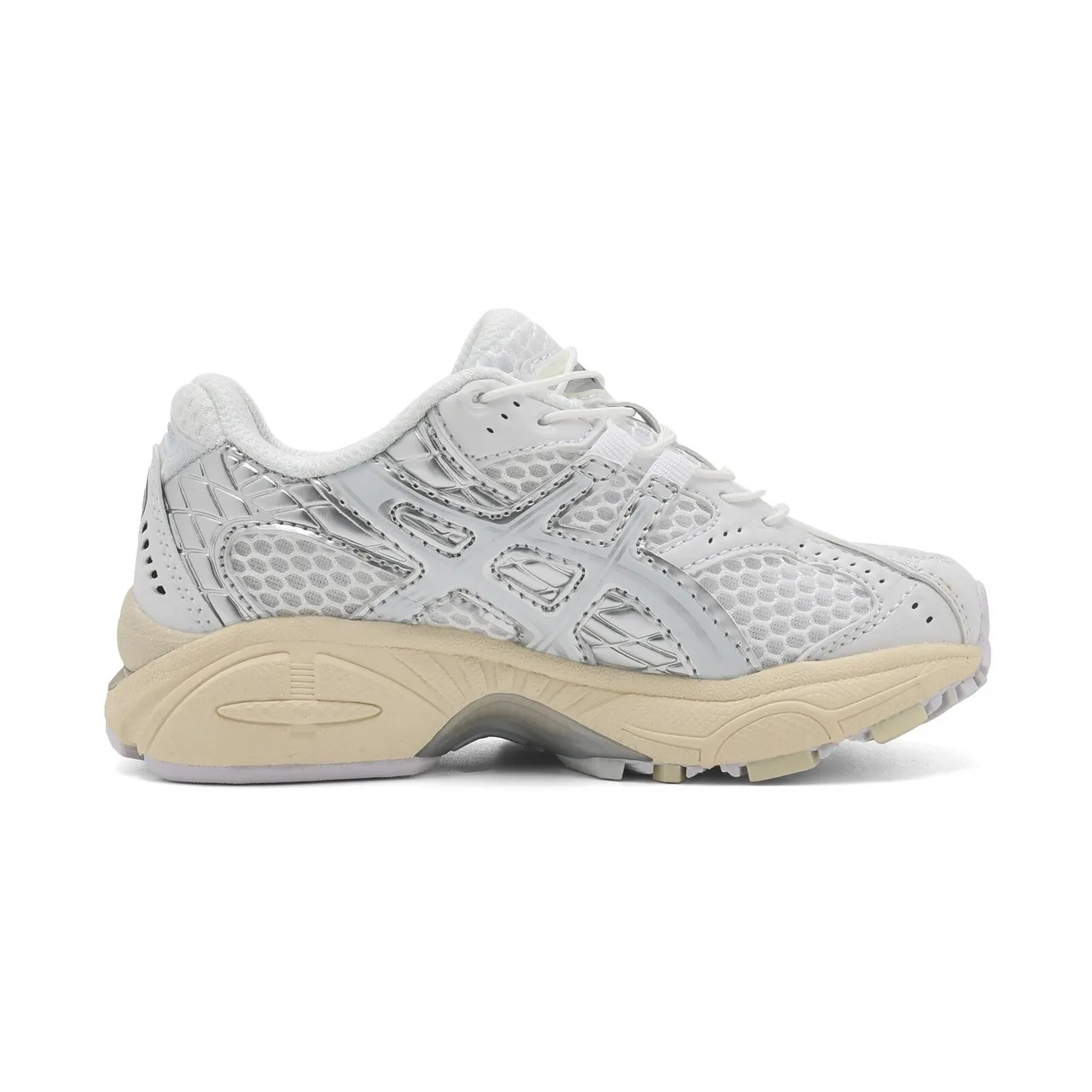 ASICS White Blue Structured Medial Cage Mesh-Synthetic Upper Running Shoes 14