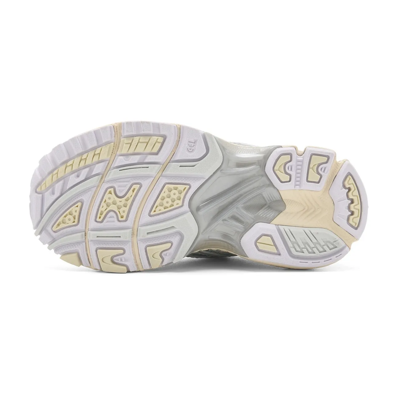 ASICS White Blue Structured Medial Cage Mesh-Synthetic Upper Running Shoes 15