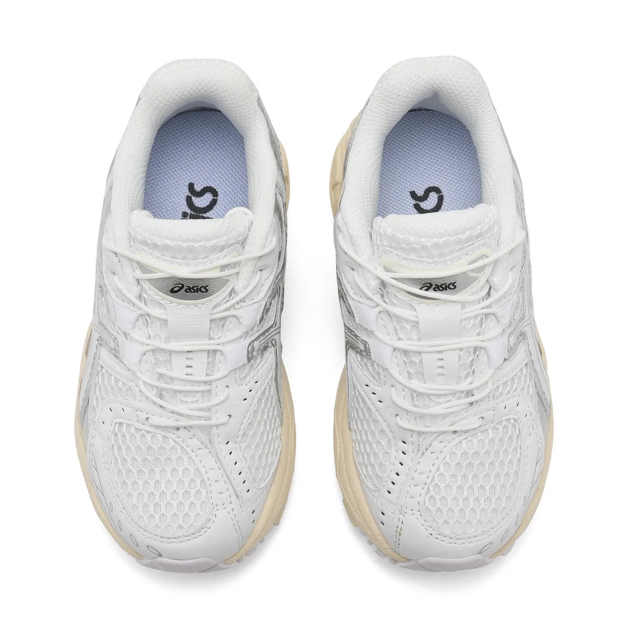 ASICS White Blue Structured Medial Cage Mesh-Synthetic Upper Running Shoes 19