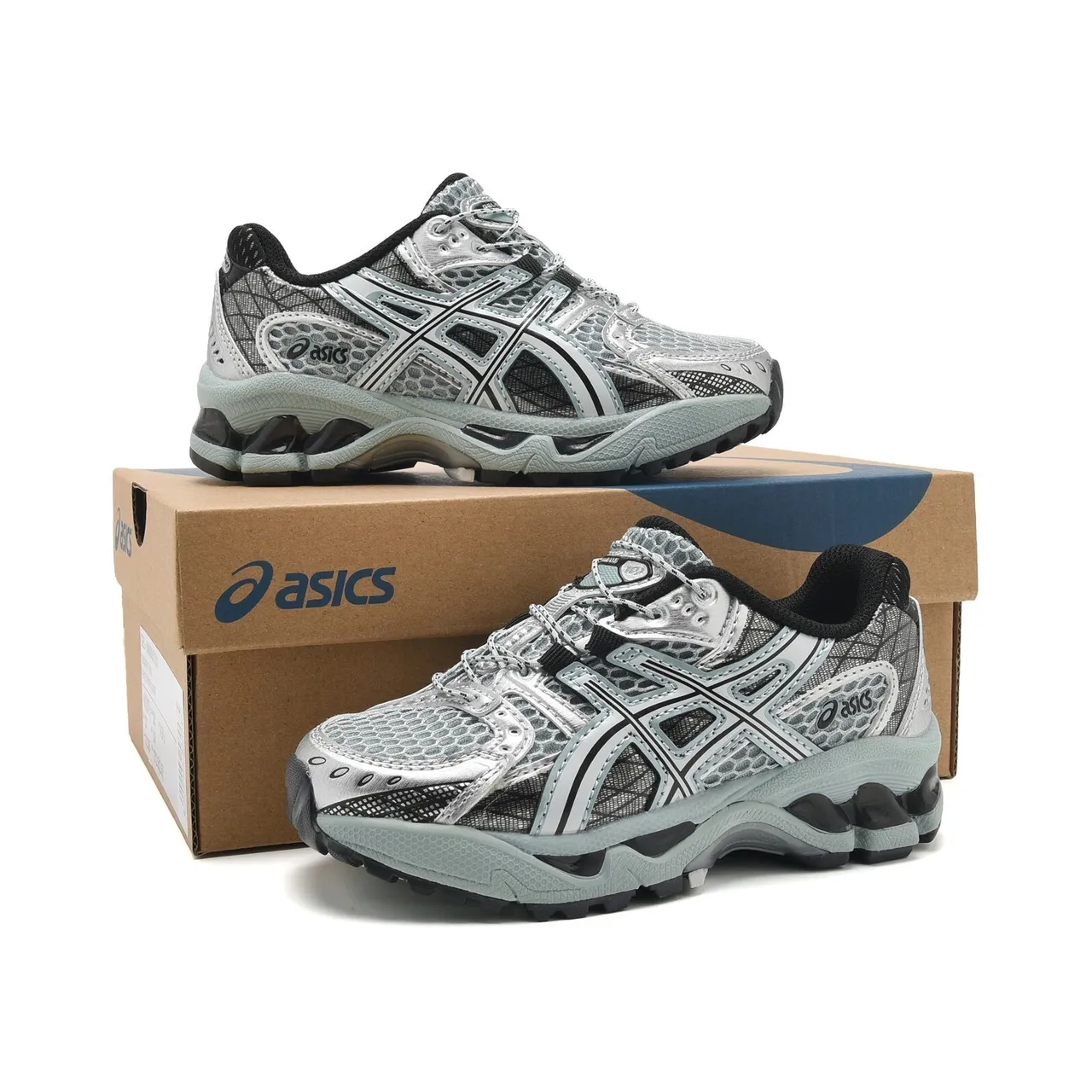 ASICS White Blue Structured Medial Cage Mesh-Synthetic Upper Running Shoes 21