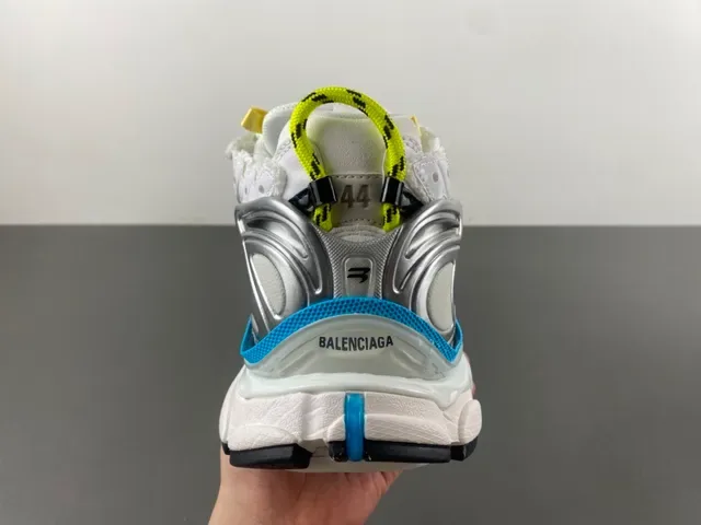 ASICS Sapatos de corrida brancos multicolor com midsole chunky em mesh e construção de overlay sintético 4