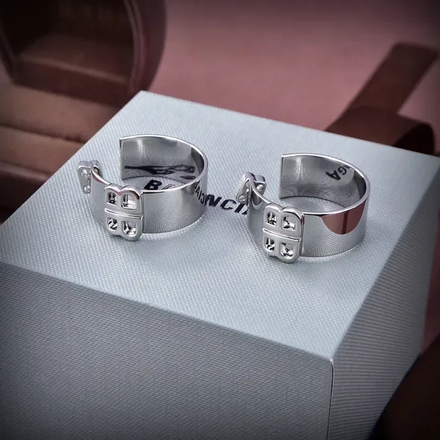 بالنسياغا BB Ring حلقات معدنية مصقولة فضية وذهبية 5