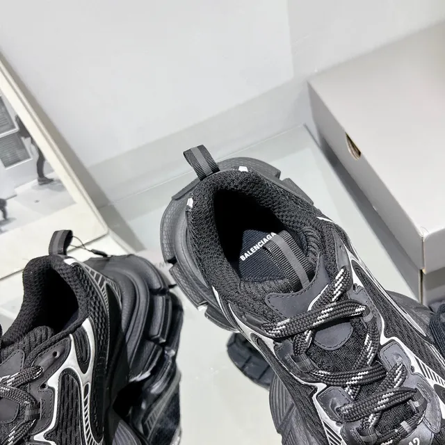 Balenciaga Black White Sole Mesh Upper Chunky Sneakers 4