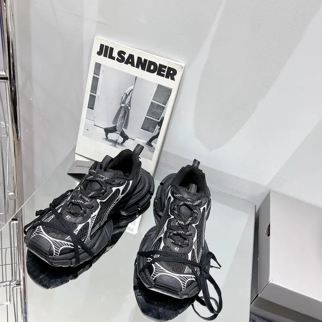 Balenciaga Black White Sole Mesh Upper Chunky Sneakers 8