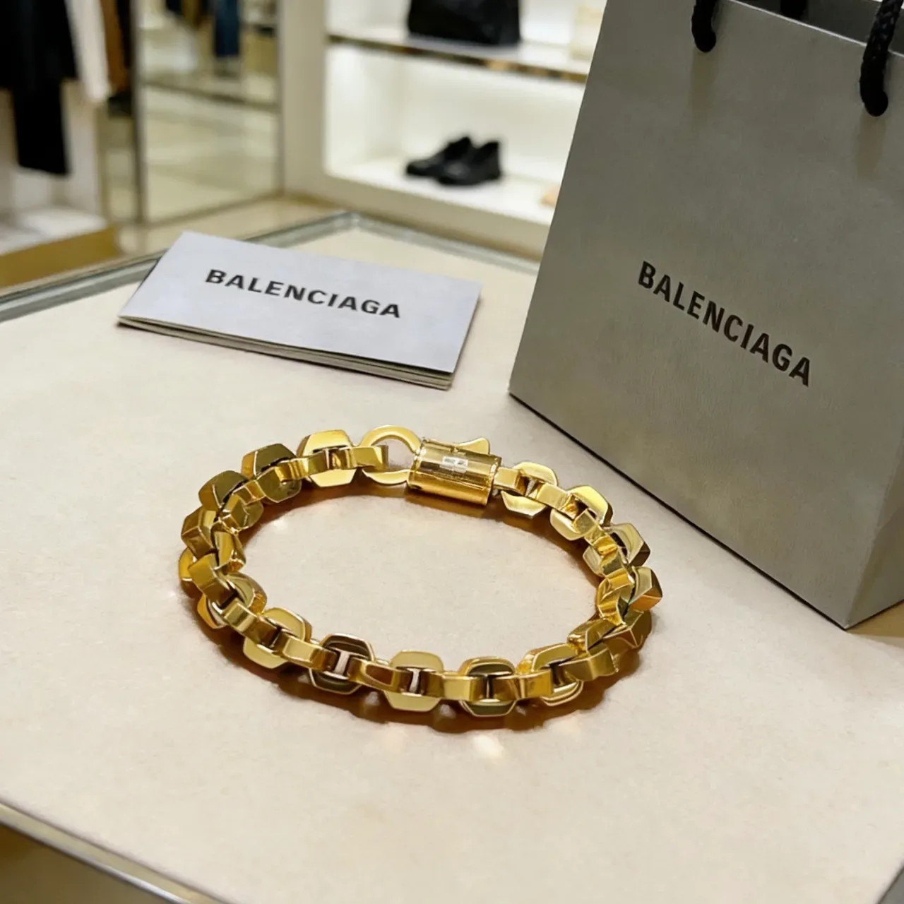 Balenciaga Bracelet Chaîne Curb Doré 2
