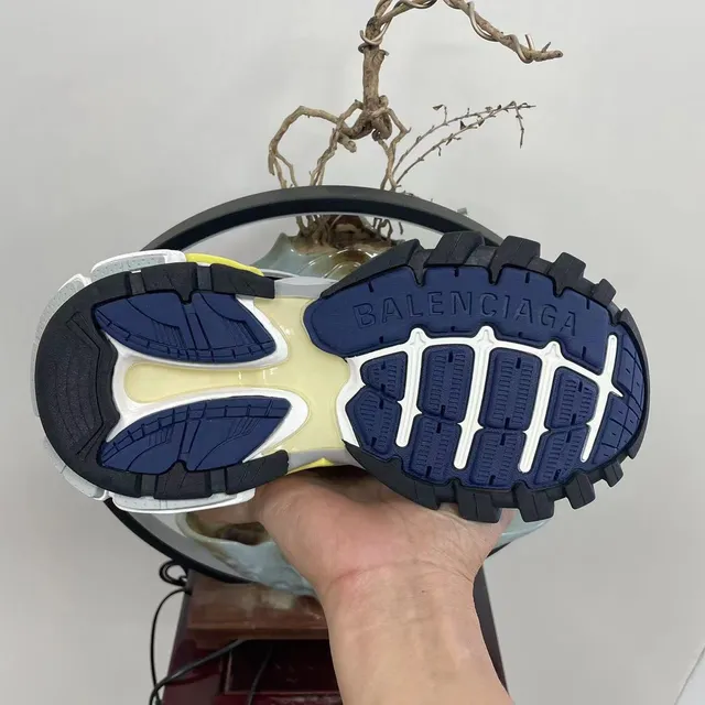 Balenciaga Defender Gray Navy Yellow Chunky Sneakers 5