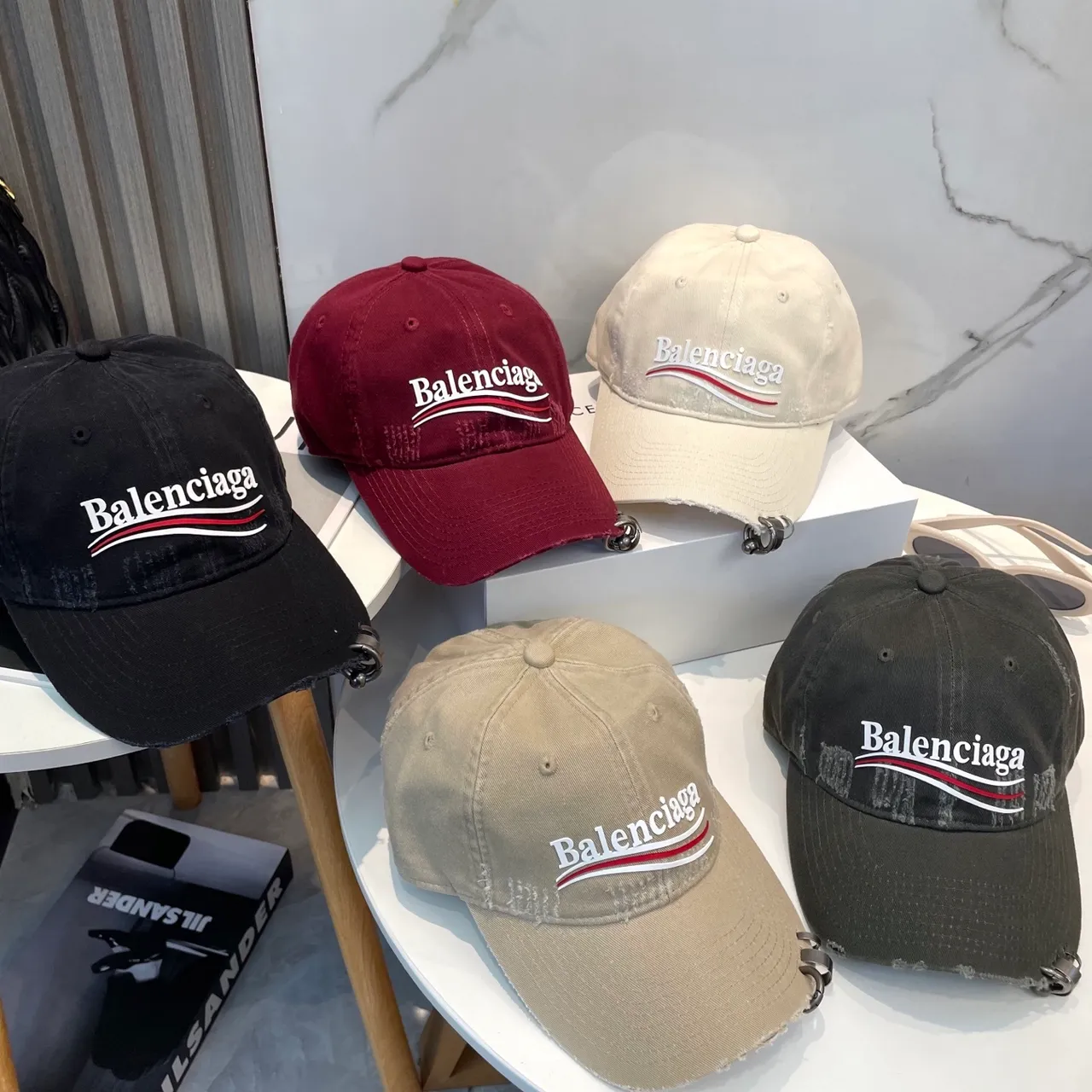 Balenciaga Distressed Logo Baseball Cap 2