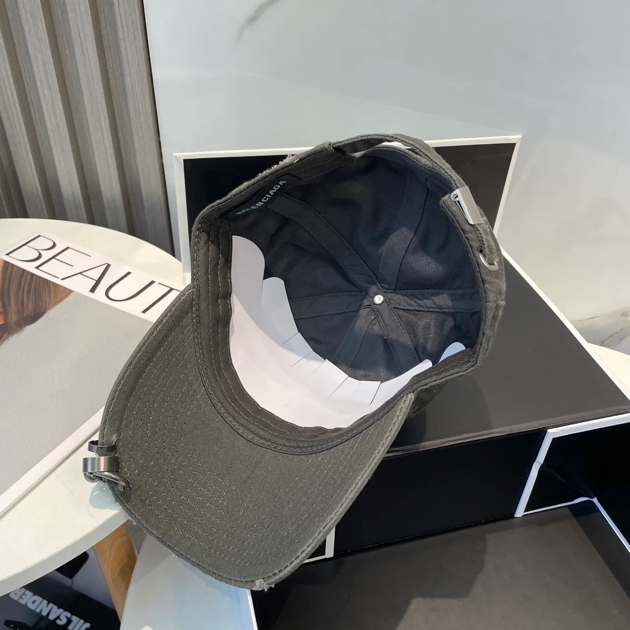 Balenciaga Distressed Logo Baseball Cap 5