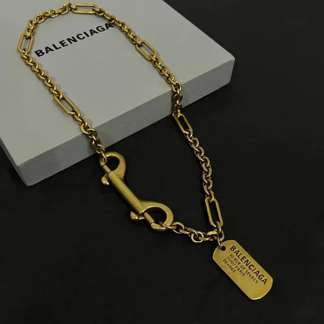 Balenciaga Collier Chaîne Or-Ton Dog-Tag 1