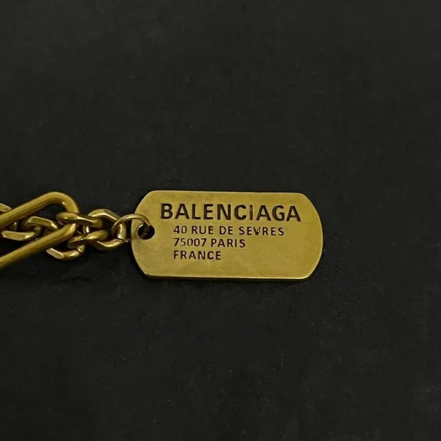 Balenciaga Collier Chaîne Or-Ton Dog-Tag 2