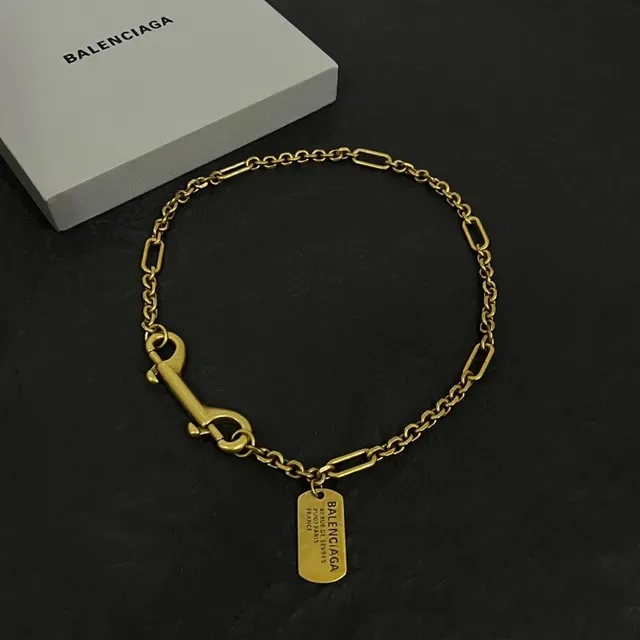 Balenciaga Collier Chaîne Or-Ton Dog-Tag 6