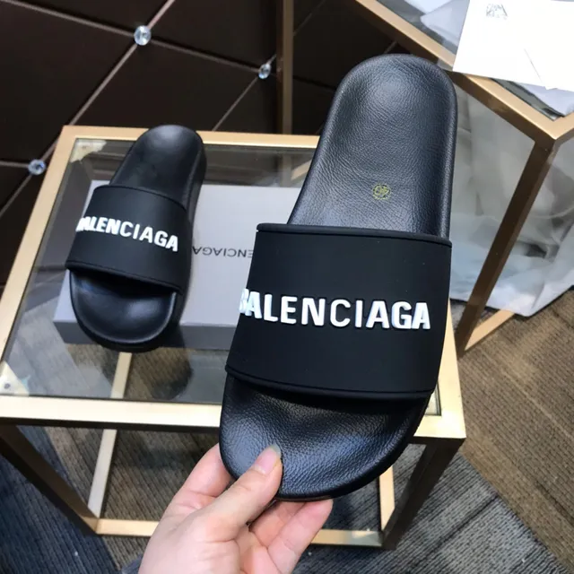 Balenciaga Logo Slide أحذية منزلية سوداء 2