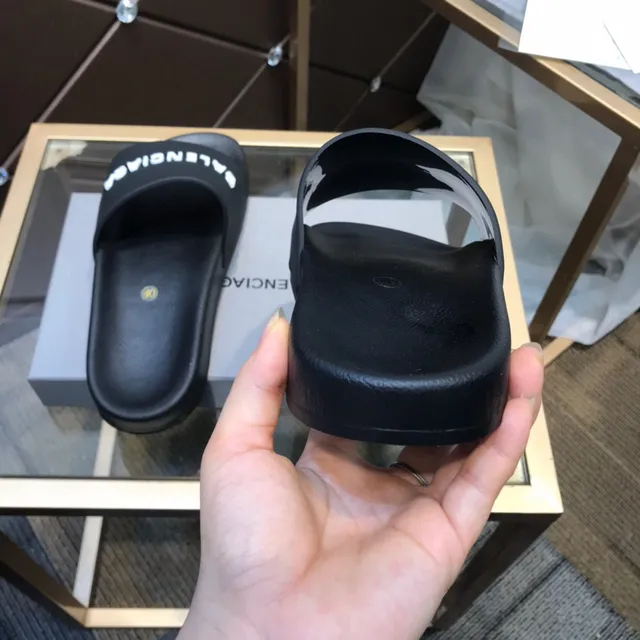 Balenciaga Logo Slide أحذية منزلية سوداء 5