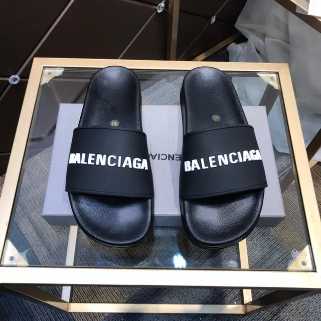 Balenciaga Logo Slide أحذية منزلية سوداء 9
