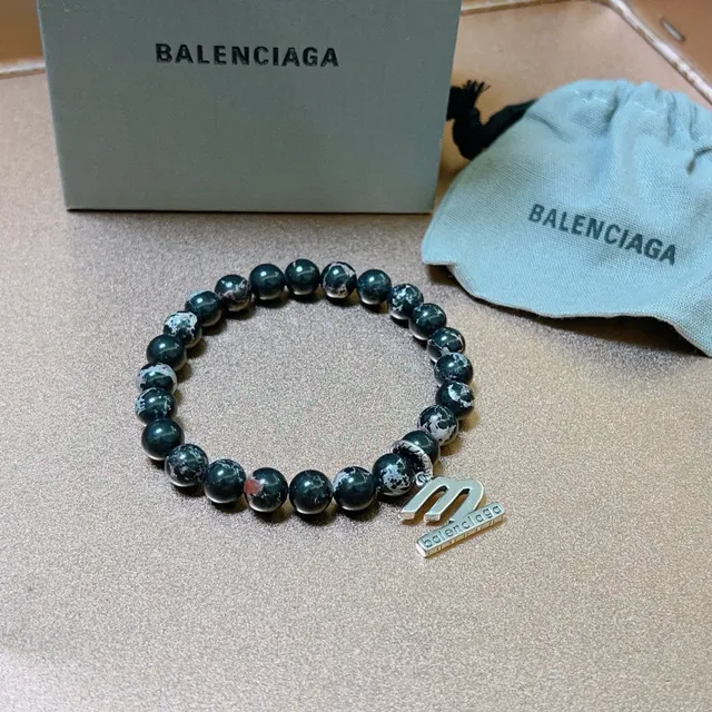 Balenciaga M ব্রেসলেট কালো মার্বেল পাথর লোচযোগ্য ব্রেসলেট 5