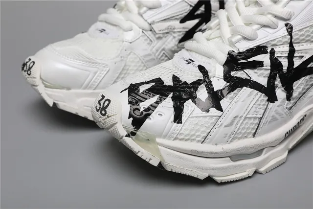 Balenciaga Runner White Graffiti Logo Chunky Sneakers 4