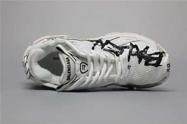 Balenciaga Runner White Graffiti Logo Chunky Sneakers 7