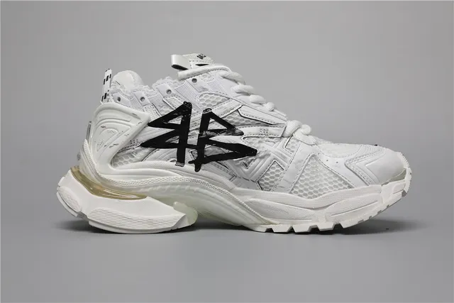 Balenciaga Runner White Graffiti Logo Chunky Sneakers 8