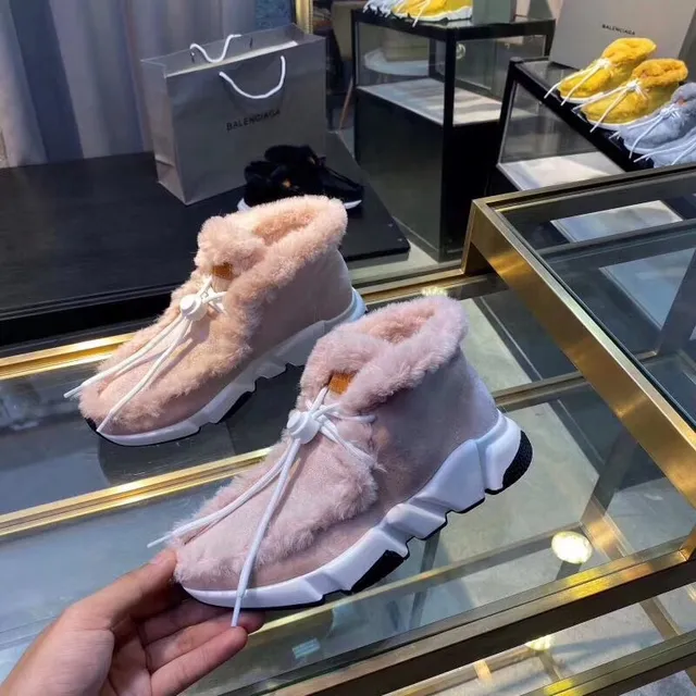 Balenciaga Forro de Couro de Ovelha Sola Grossa Botas de Tornozelo 4