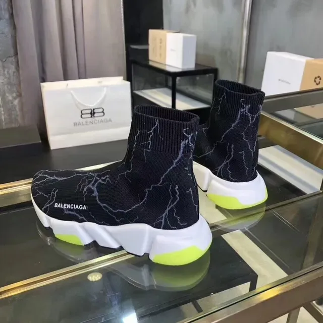 Balenciaga Speed Trainer Sneakers Lifestyle Noir Éclair Jaune Néon 4