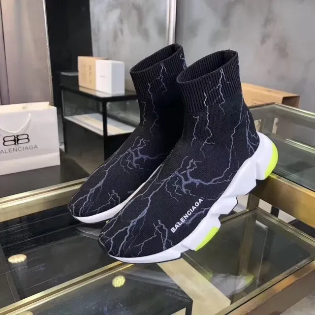 Balenciaga Speed Trainer Sneakers Lifestyle Noir Éclair Jaune Néon 5