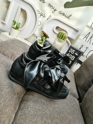 Balenciaga Speed Trainer Chaussures Noires à Nœud Oversized et Semelle Épaisse 9