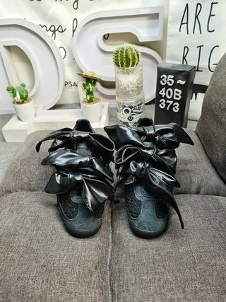 Balenciaga Speed Trainer Chaussures Noires à Nœud Oversized et Semelle Épaisse 10