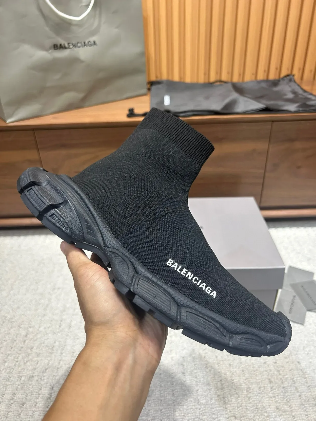 Balenciaga Speed Trainer Zapatillas Negras Chunky Sock-Fit 4