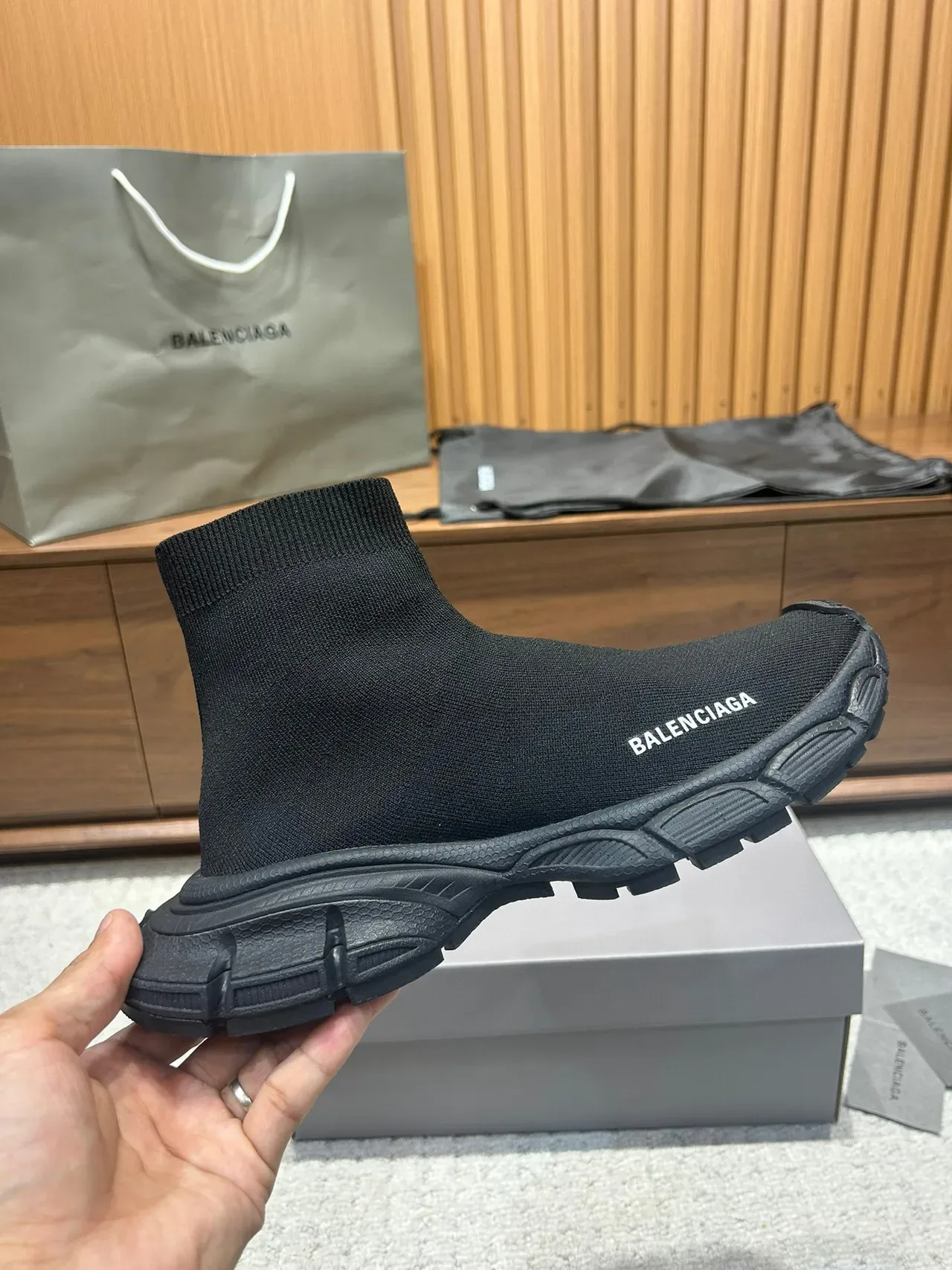 Balenciaga Speed Trainer Zapatillas Negras Chunky Sock-Fit 5