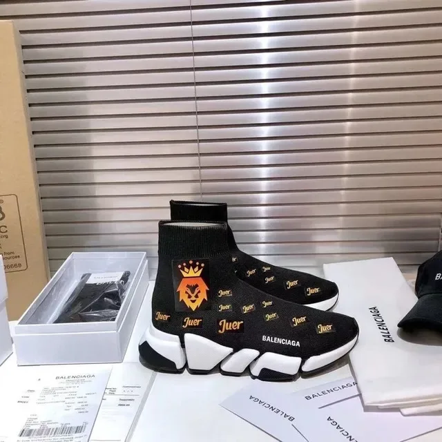 Balenciaga Speed Trainer Noir Blanc Ajuste Chaussette Tricot Supérieur Semelle Sculptée Multicouche Sneakers Lifestyle 6