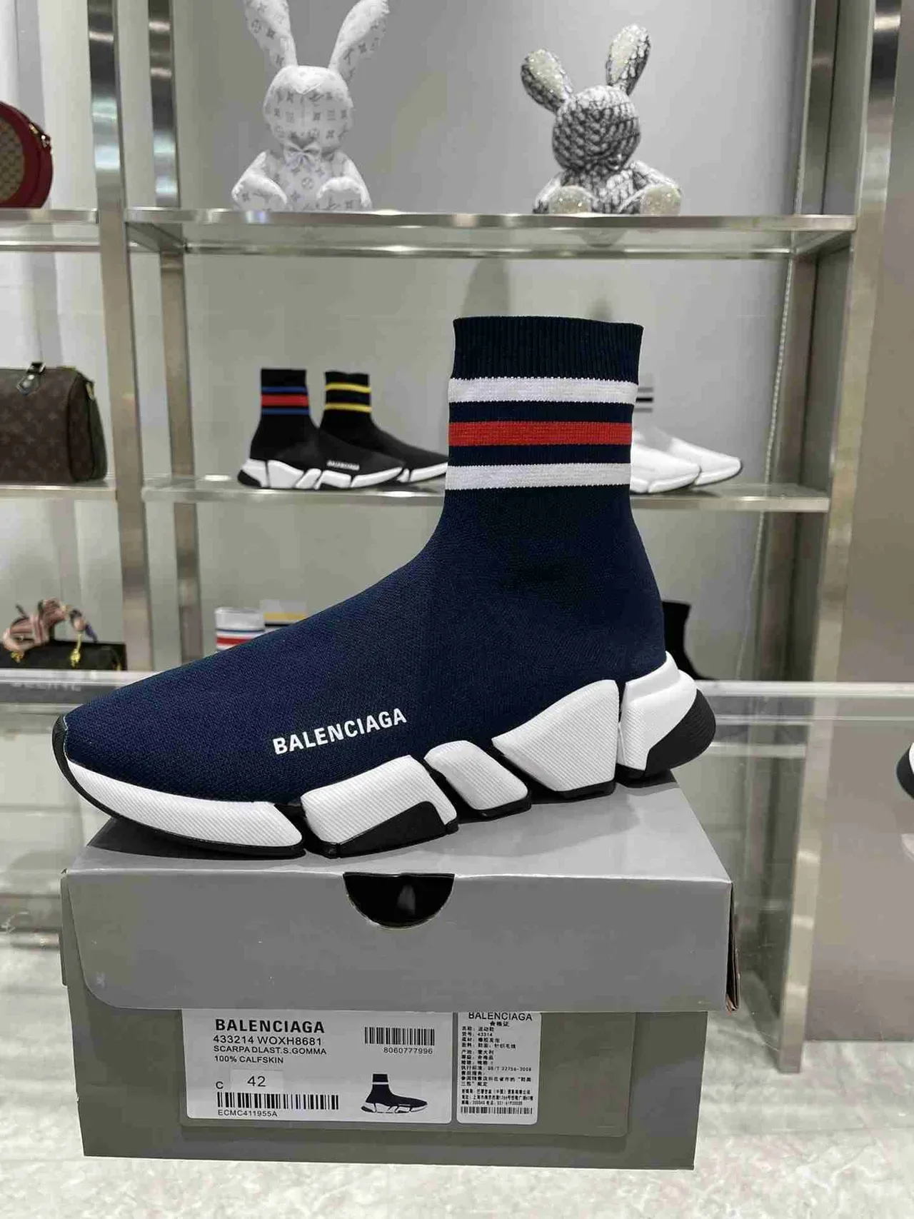 Balenciaga Speed Trainer Navy Sock-Fit tênis lifestyle 4