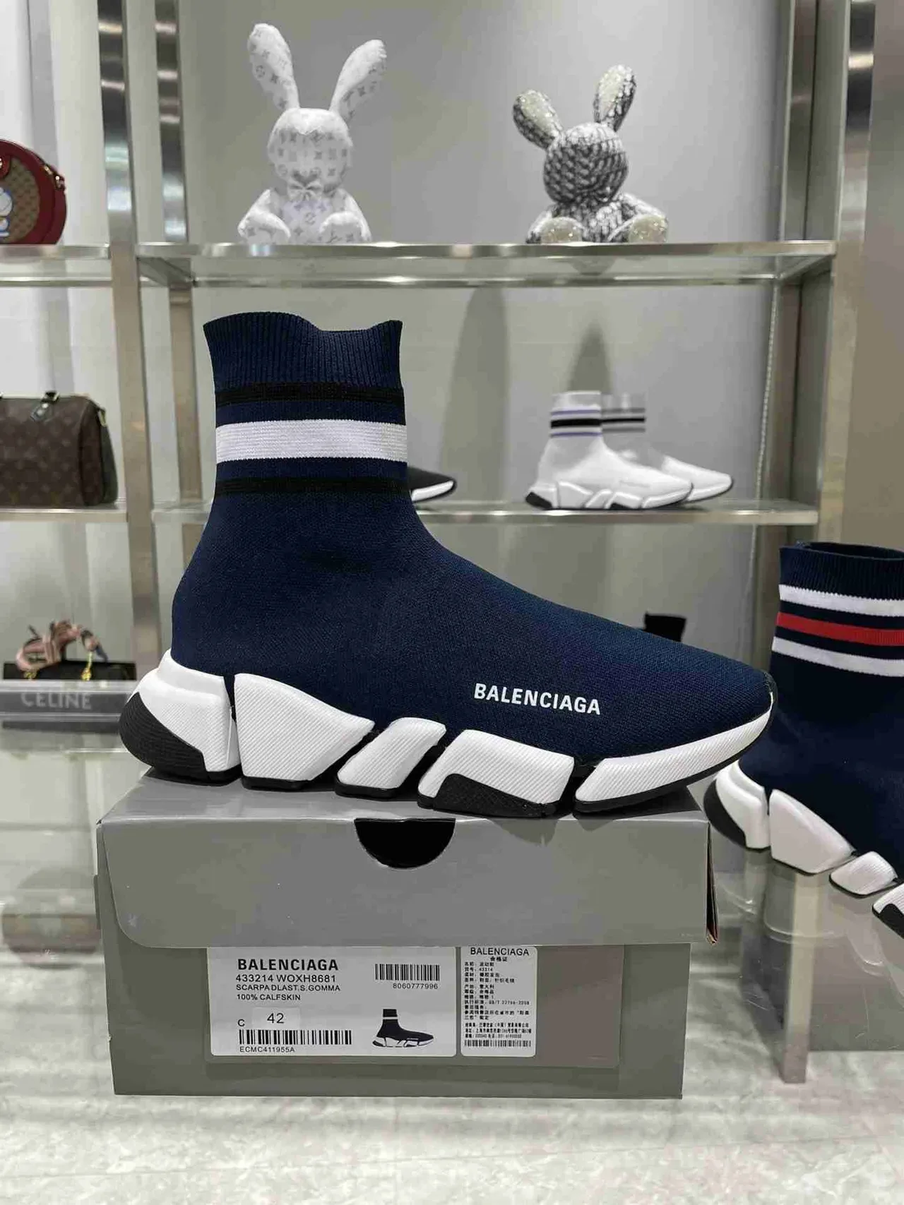 Balenciaga Speed Trainer Navy Sock-Fit tênis lifestyle 5