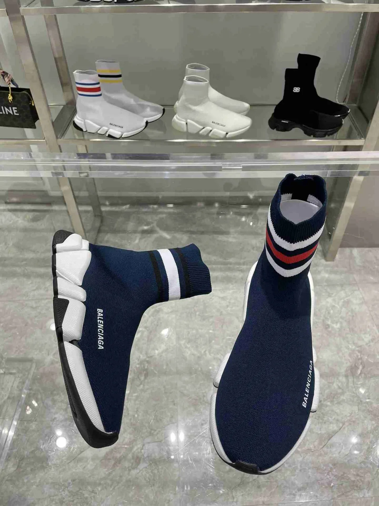 Balenciaga Speed Trainer Navy Sock-Fit tênis lifestyle 10