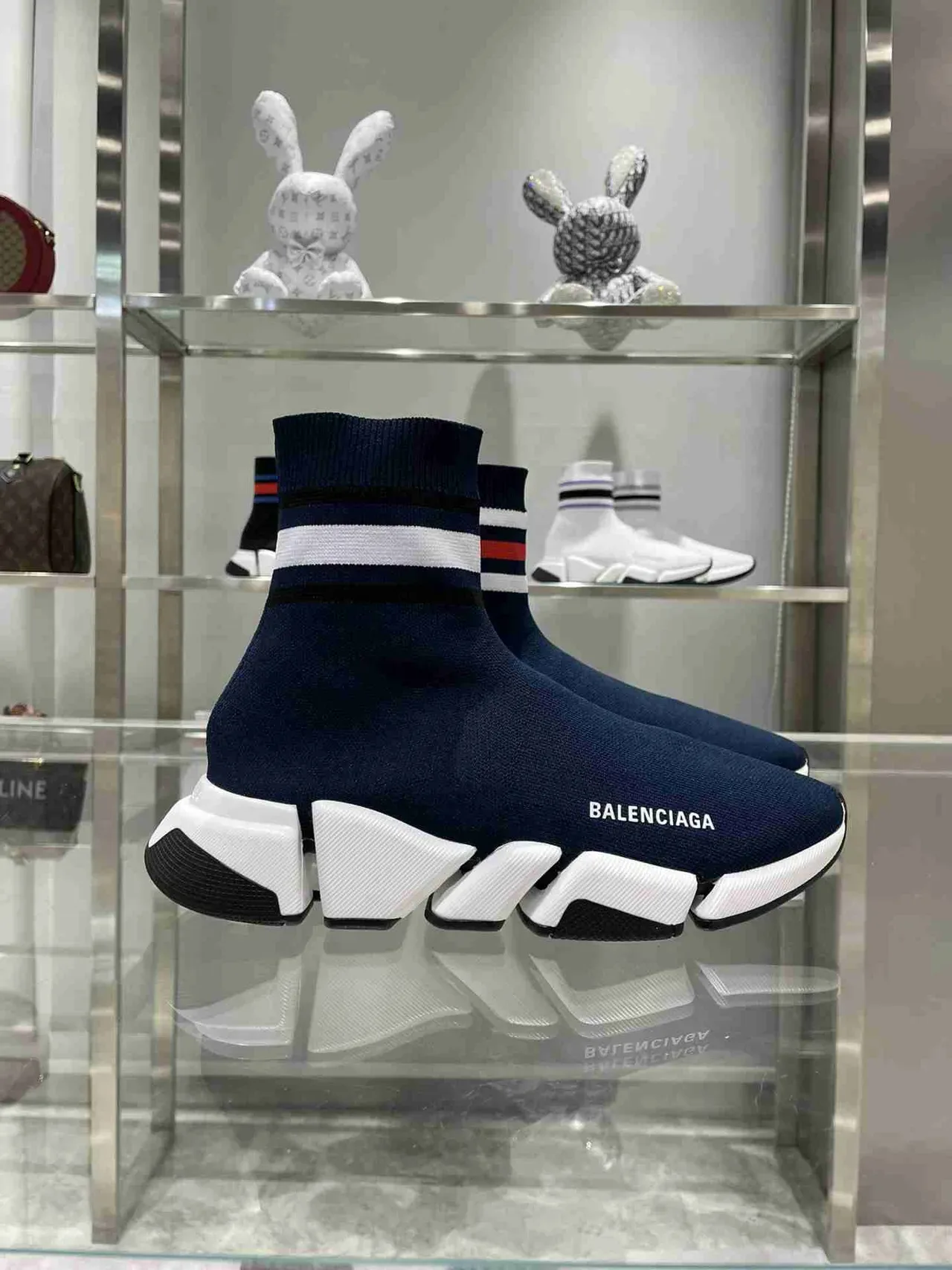 Balenciaga Speed Trainer Navy Sock-Fit tênis lifestyle 8
