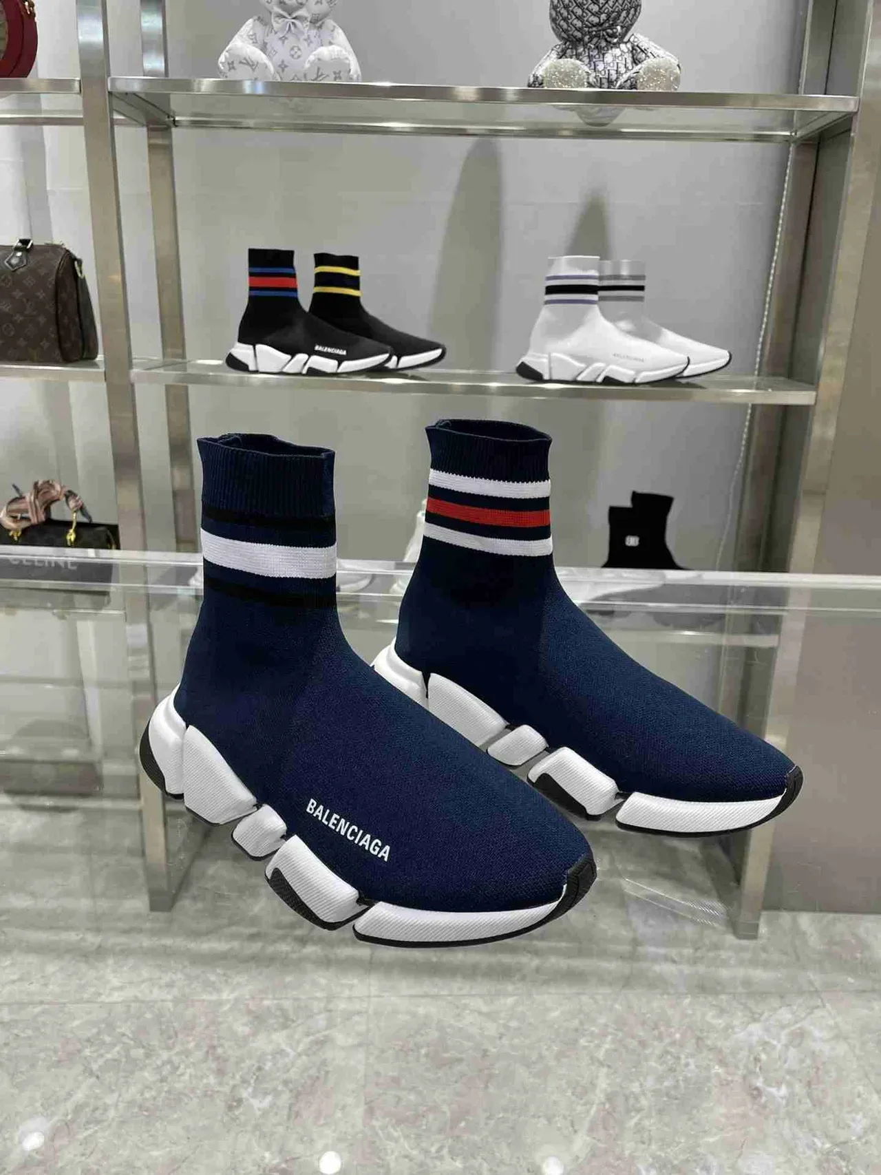 Balenciaga Speed Trainer Navy Sock-Fit tênis lifestyle 9