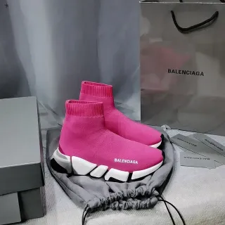 Balenciaga Speed Trainer أحذية رياضية تريكو وردية أسلوب حياة