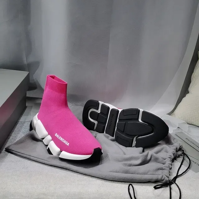 Balenciaga Speed Trainer أحذية رياضية تريكو وردية أسلوب حياة 5