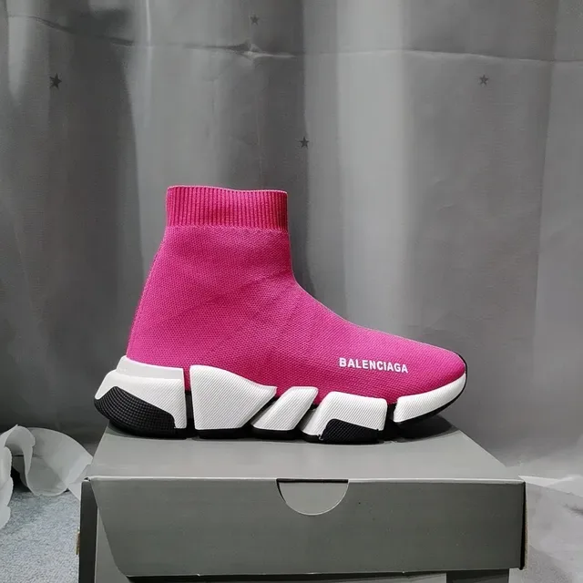 Balenciaga Speed Trainer أحذية رياضية تريكو وردية أسلوب حياة 7
