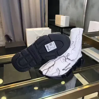 Balenciaga Speed Trainer White Marble Crack حذاء أسلوب حياة