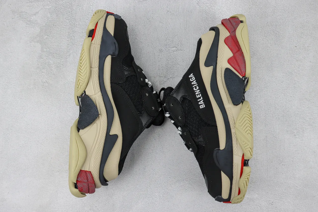 Balenciaga Track Trainer Black Beige Red Chunky Sneakers 2