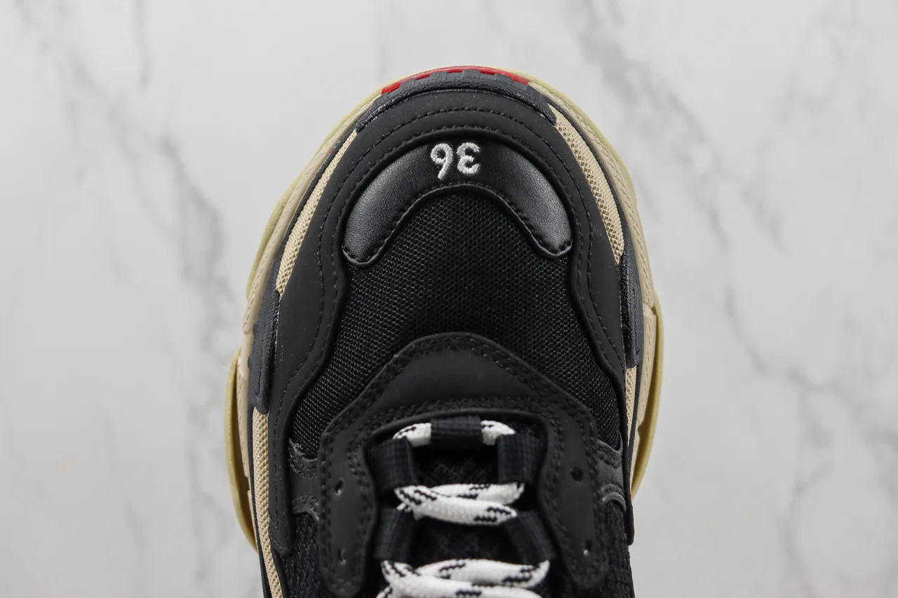 Balenciaga Track Trainer Black Beige Red Chunky Sneakers 6