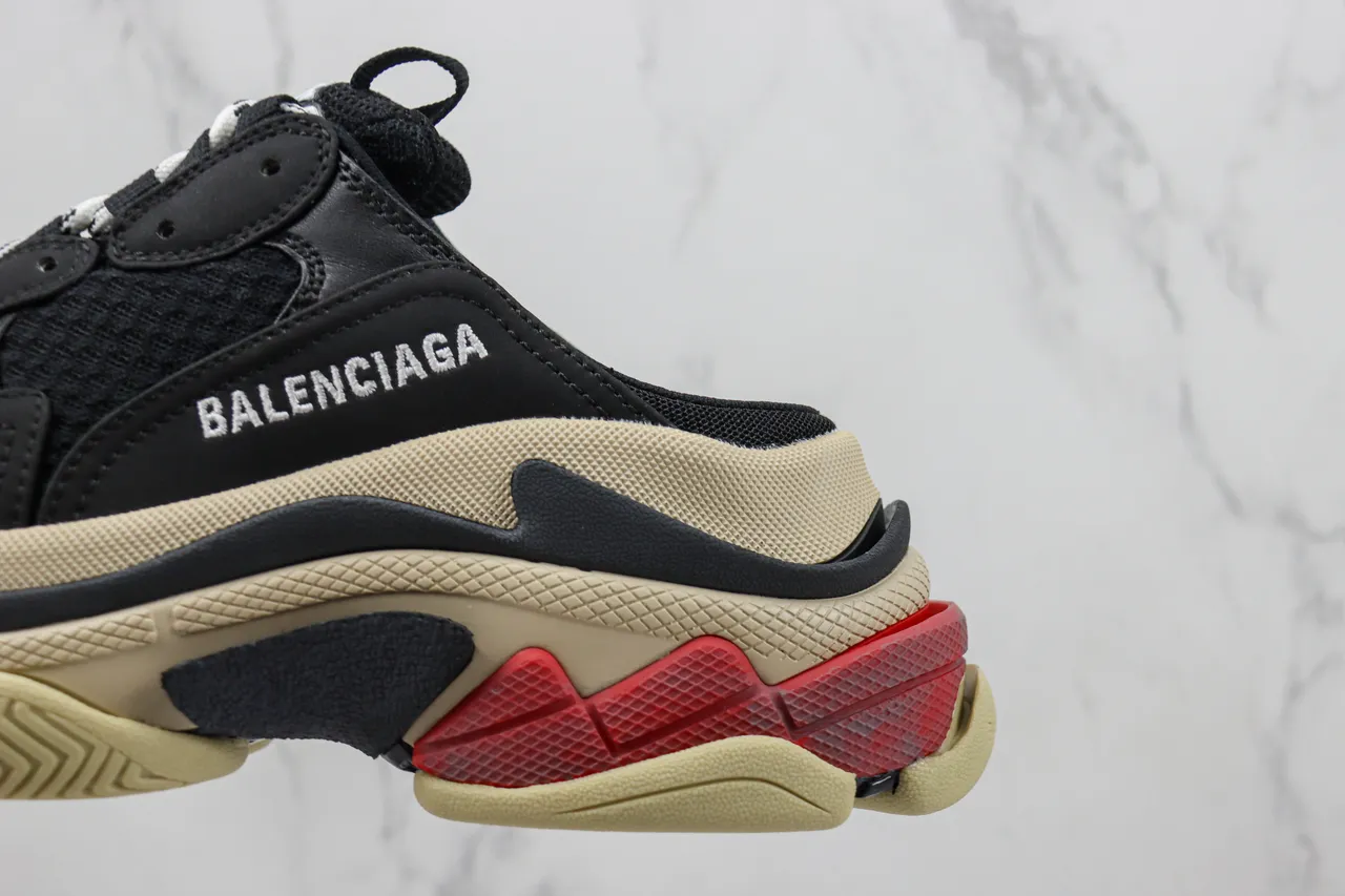 Balenciaga Track Trainer Black Beige Red Chunky Sneakers 7