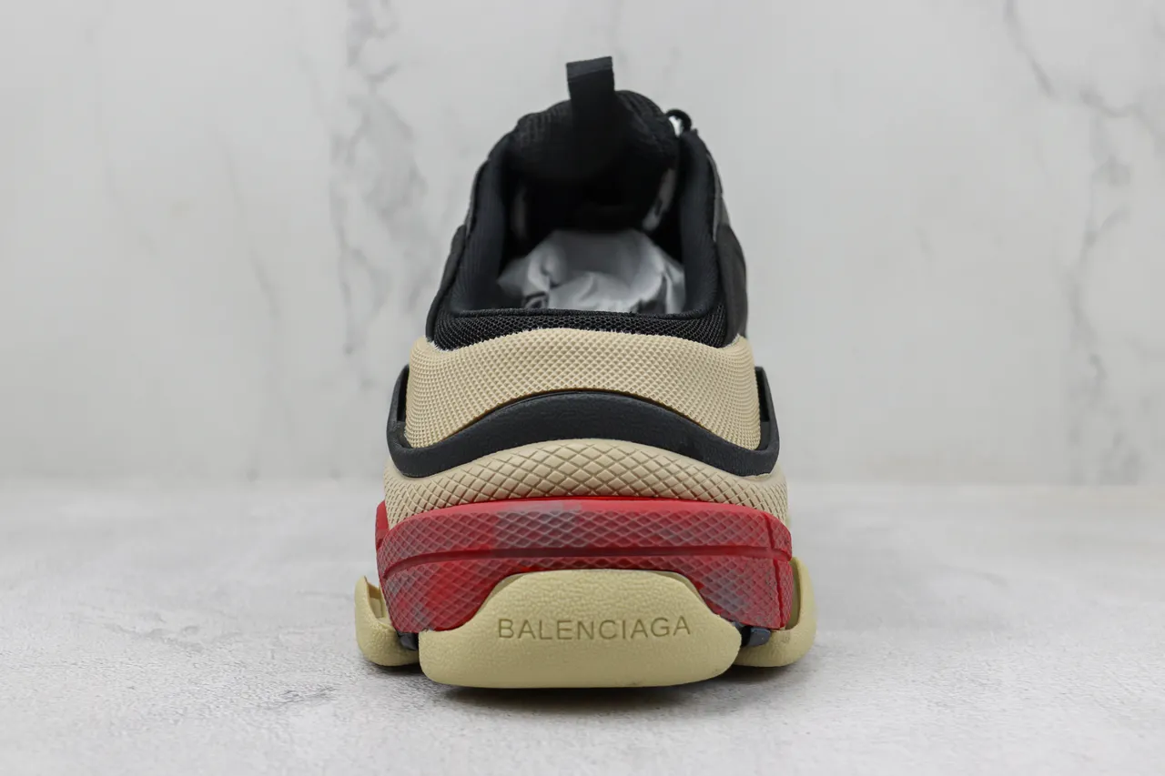 Balenciaga Track Trainer Black Beige Red Chunky Sneakers 9