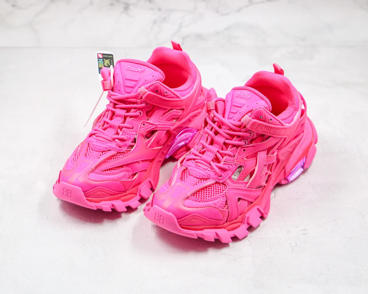 Balenciaga Track Trainer tênis chunky rosa vibrante 7