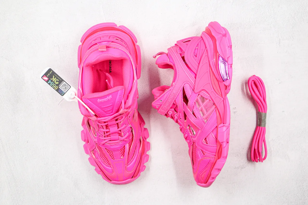 Balenciaga Track Trainer tênis chunky rosa vibrante 10